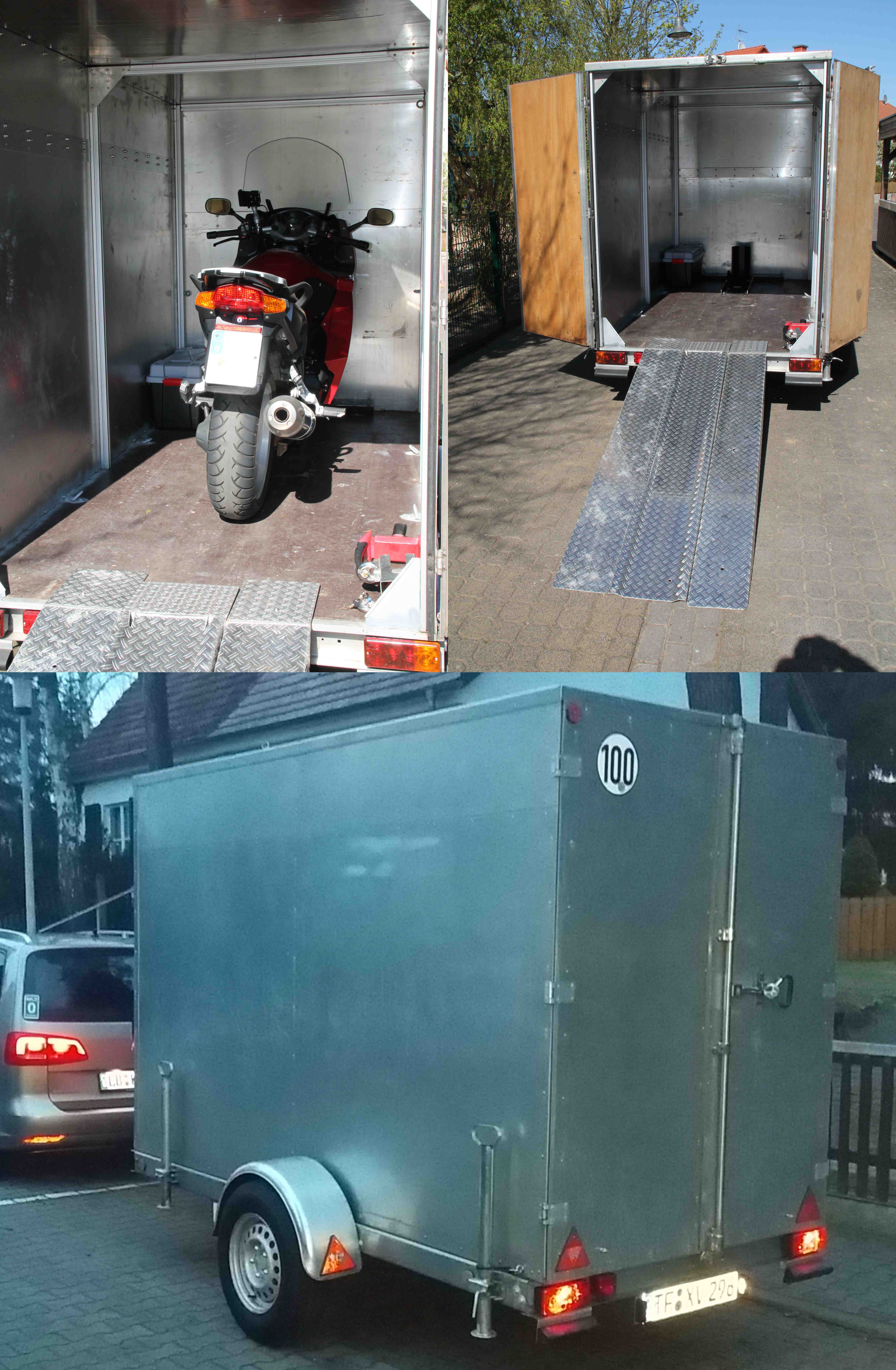 Geschlossener Motorradanhanger Fur 1 Motorrad Motorradanhanger Mieten Erento At